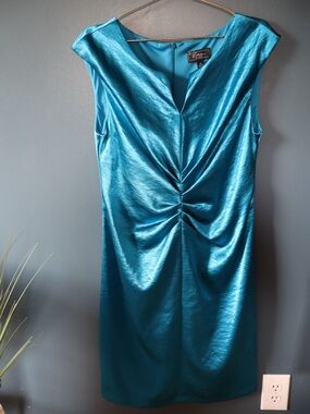 VTG | Dressbarn| Metallic  Sheath Dress in Teal